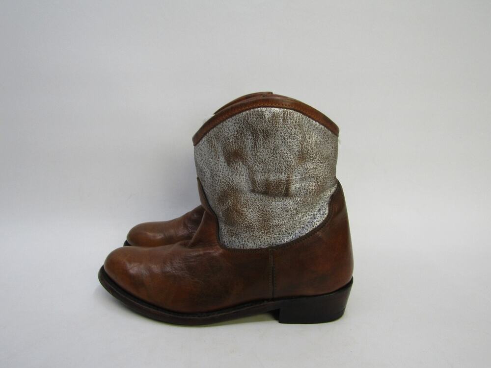 ASH Womens Size 38 EUR Gray Brown Leather Engineer Ankle Fashion Boots Bootie